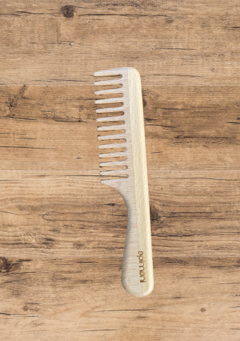 Peigne en bois  dents larges pour cheveux boucls - Apimani