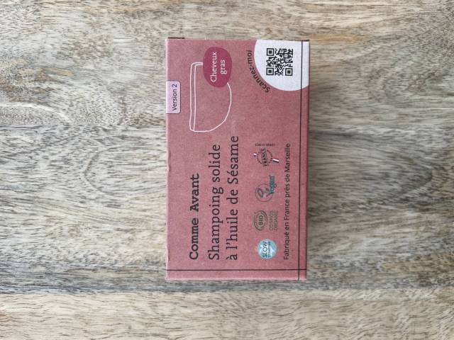 Shampoing solide cheveux gras  l'huile de ssame - Comme Avant